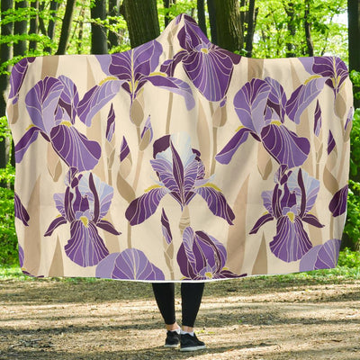 Iris Pattern Print Design IR02 Hooded Blanket-JORJUNE.COM