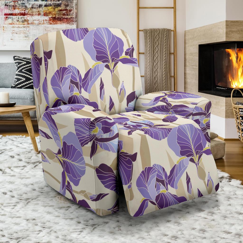 Iris Pattern Print Design IR02 Recliner Slipcover-JORJUNE.COM