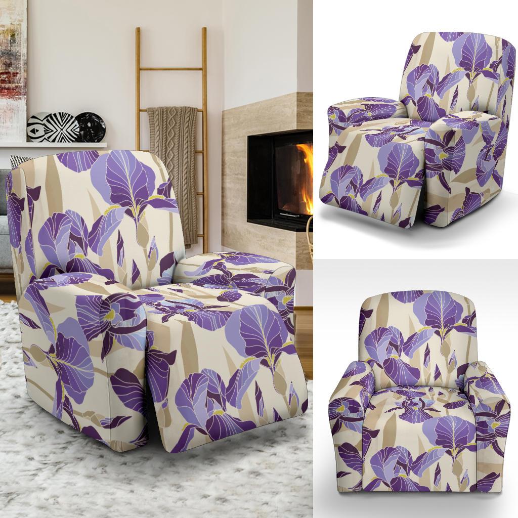 Iris Pattern Print Design IR02 Recliner Slipcover-JORJUNE.COM