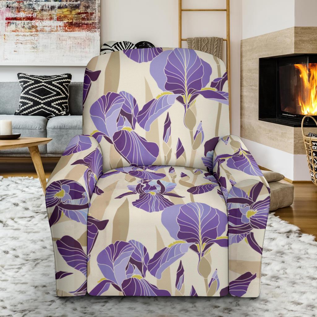 Iris Pattern Print Design IR02 Recliner Slipcover-JORJUNE.COM