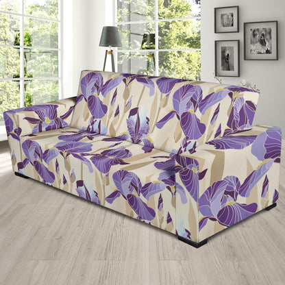 Iris Pattern Print Design IR02 Sofa Slipcover-JORJUNE.COM