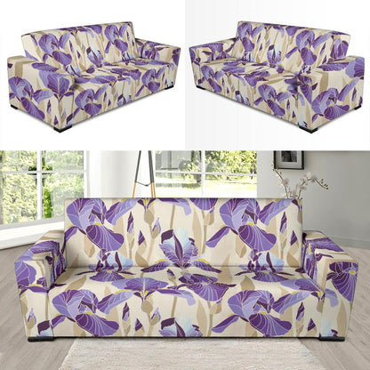 Iris Pattern Print Design IR02 Sofa Slipcover-JORJUNE.COM