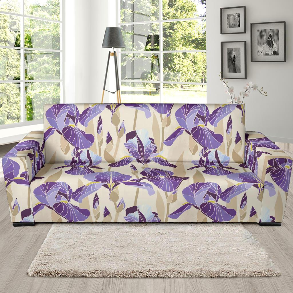 Iris Pattern Print Design IR02 Sofa Slipcover-JORJUNE.COM