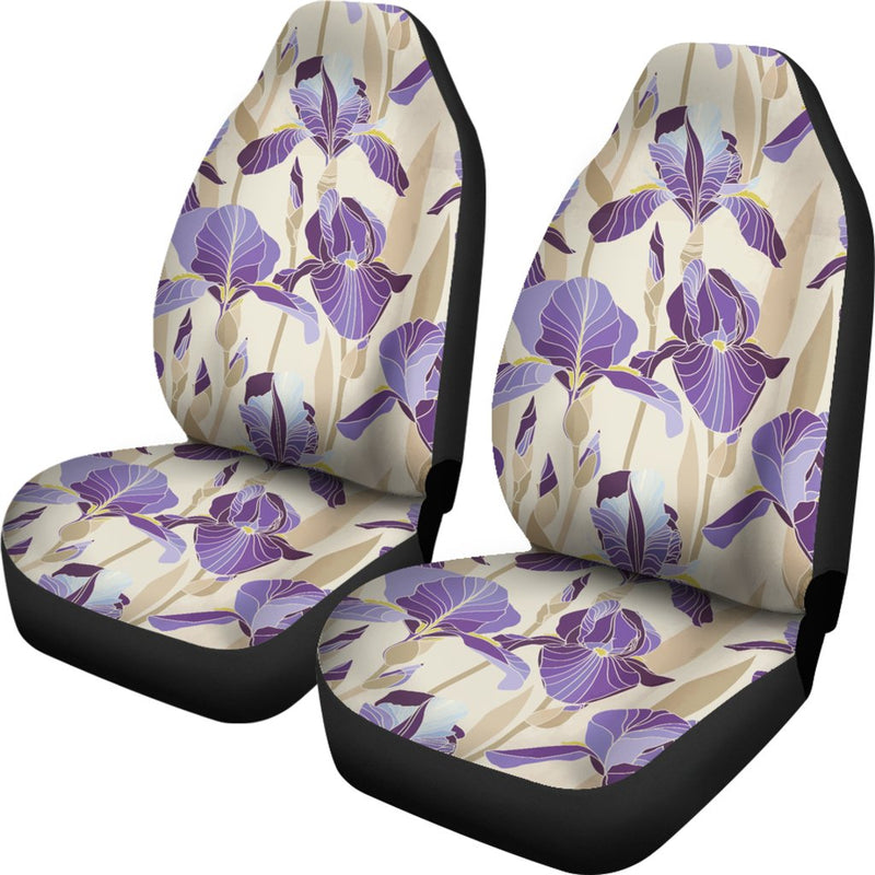 Iris Pattern Print Design IR02 Universal Fit Car Seat Covers-JorJune