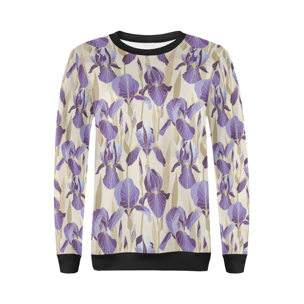 Iris Pattern Print Design IR02 Women Long Sleeve Sweatshirt-JorJune