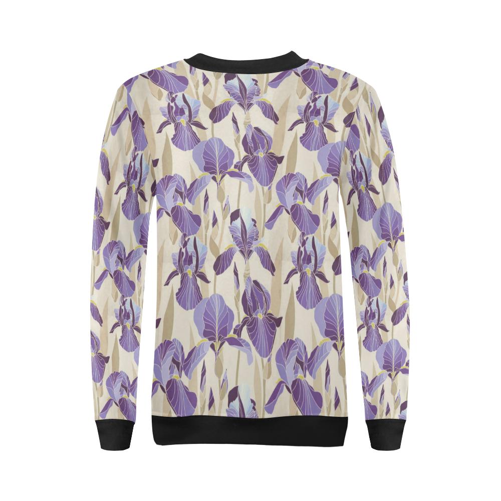Iris Pattern Print Design IR02 Women Long Sleeve Sweatshirt-JorJune
