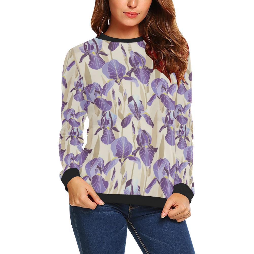 Iris Pattern Print Design IR02 Women Long Sleeve Sweatshirt-JorJune
