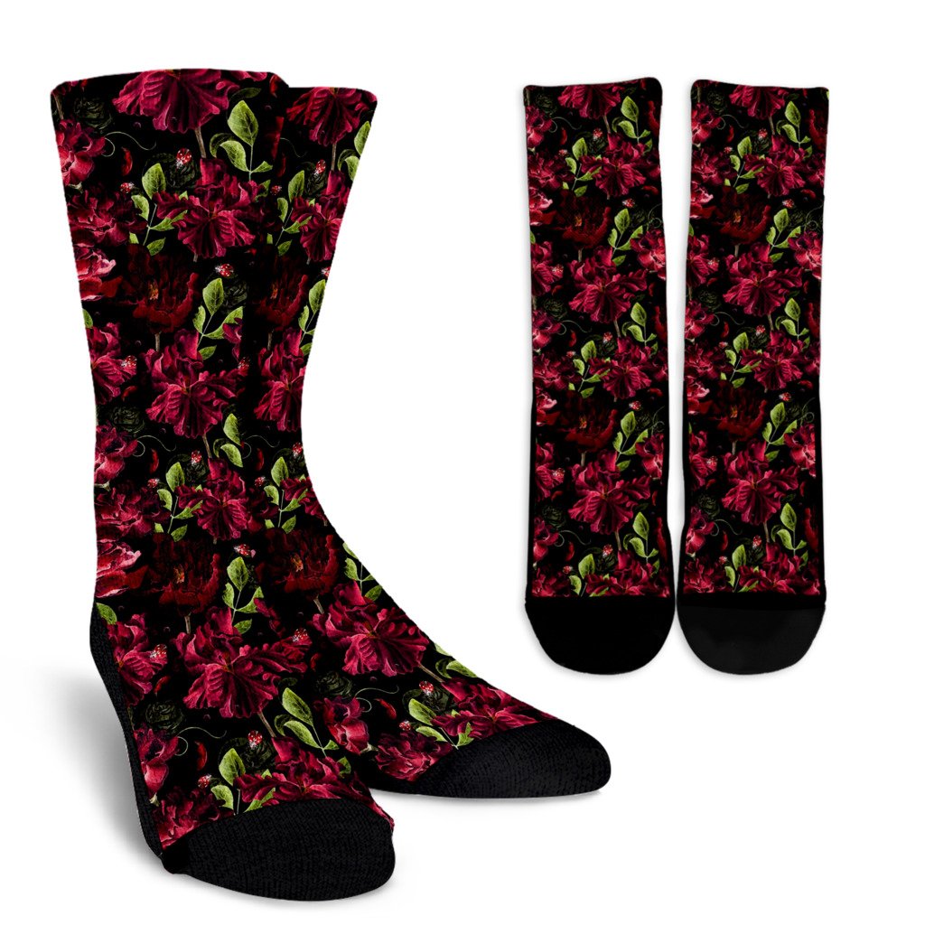 Iris Pattern Print Design IR03 Crew Socks-JORJUNE.COM