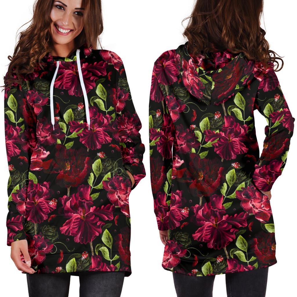 Iris Pattern Print Design IR03 Women Hoodie Dress