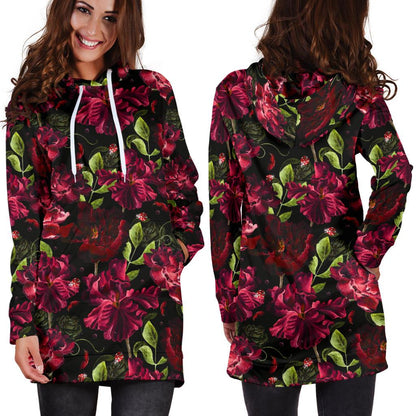 Iris Pattern Print Design IR03 Women Hoodie Dress