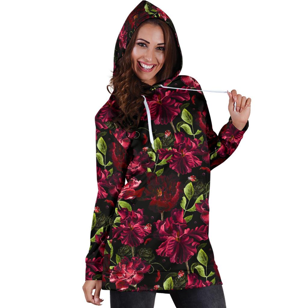 Iris Pattern Print Design IR03 Women Hoodie Dress