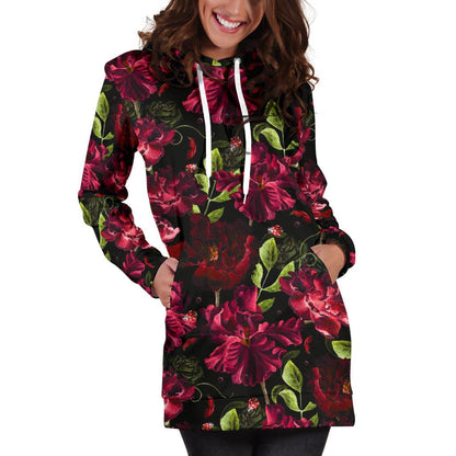 Iris Pattern Print Design IR03 Women Hoodie Dress