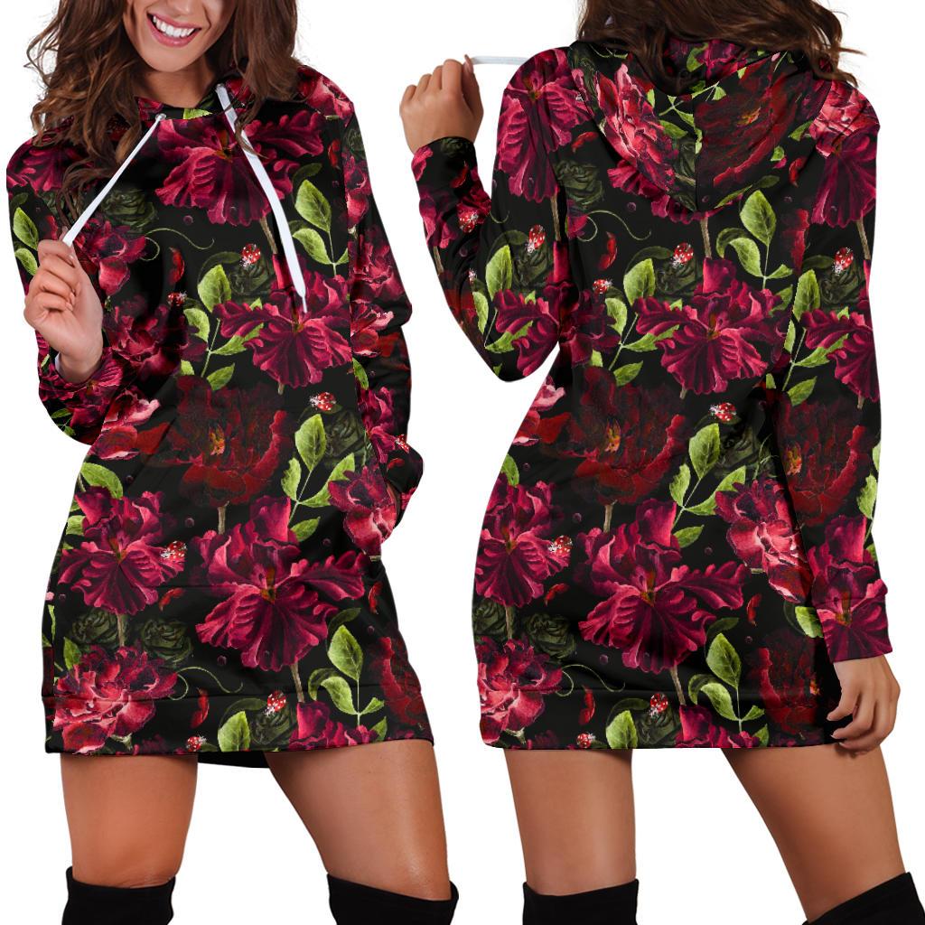 Iris Pattern Print Design IR03 Women Hoodie Dress