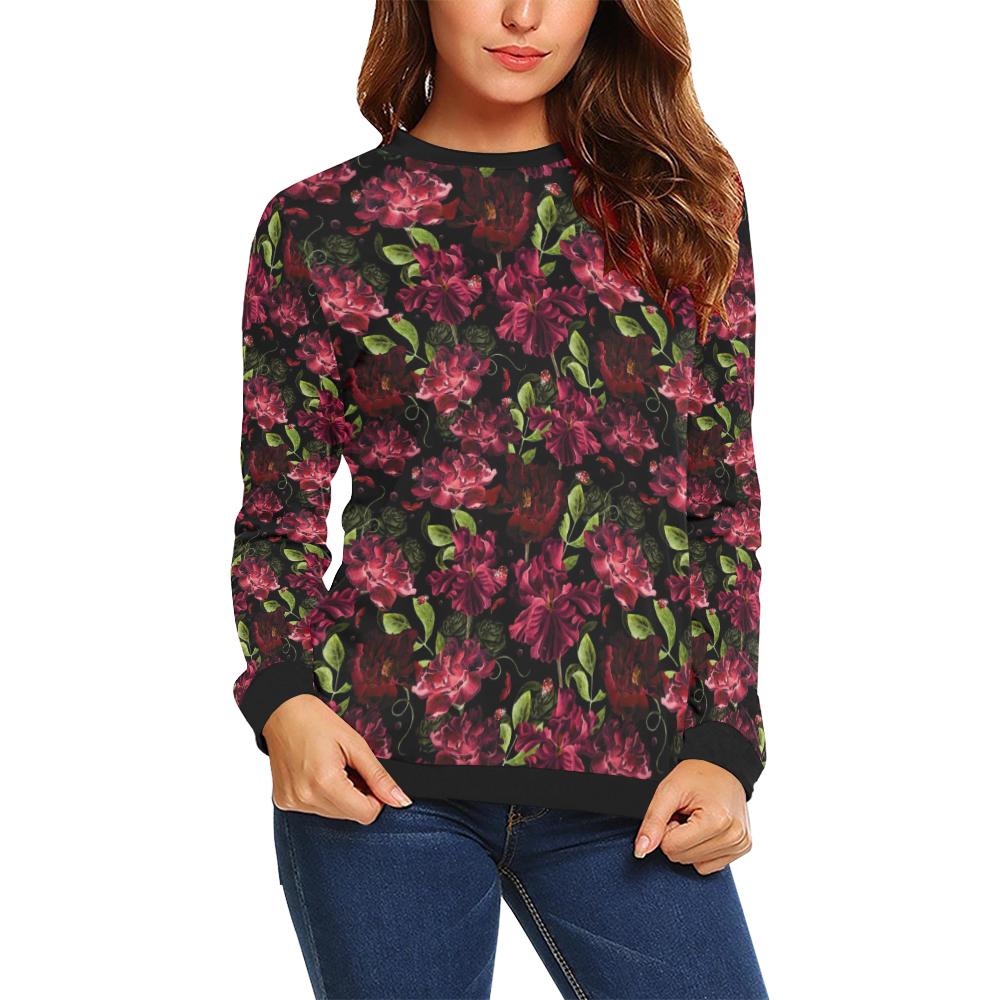 Iris Pattern Print Design IR03 Women Long Sleeve Sweatshirt-JorJune