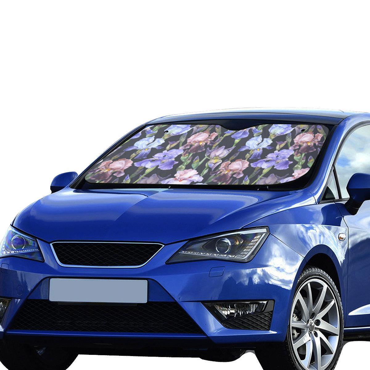 Iris Pattern Print Design IR04 Car Sun Shade-JorJune