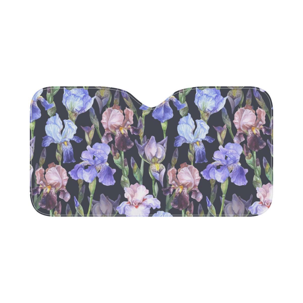 Iris Pattern Print Design IR04 Car Sun Shade-JorJune