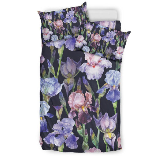 Iris Pattern Print Design IR04 Duvet Cover Bedding Set-JORJUNE.COM