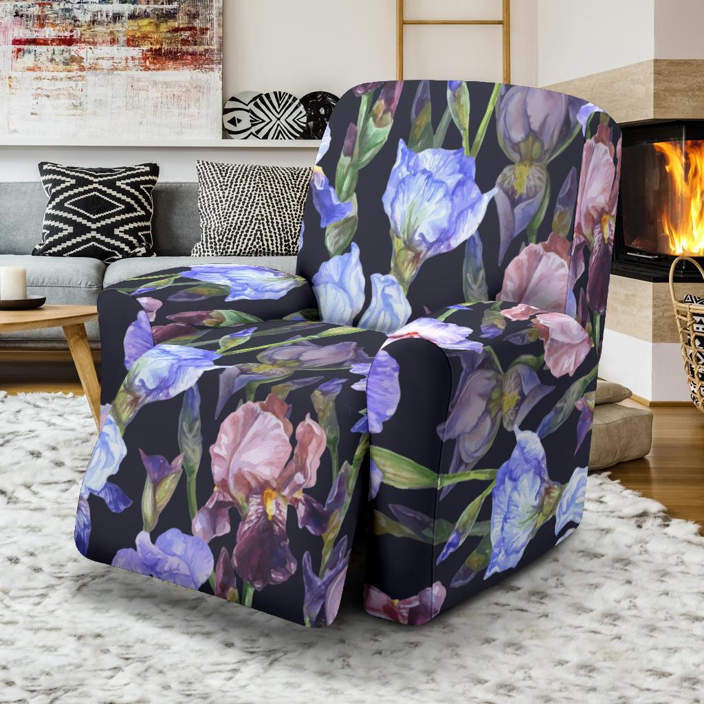Iris Pattern Print Design IR04 Recliner Slipcover-JORJUNE.COM