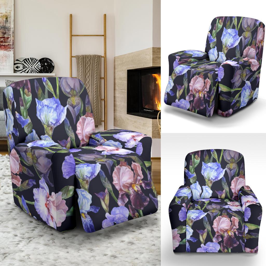 Iris Pattern Print Design IR04 Recliner Slipcover-JORJUNE.COM