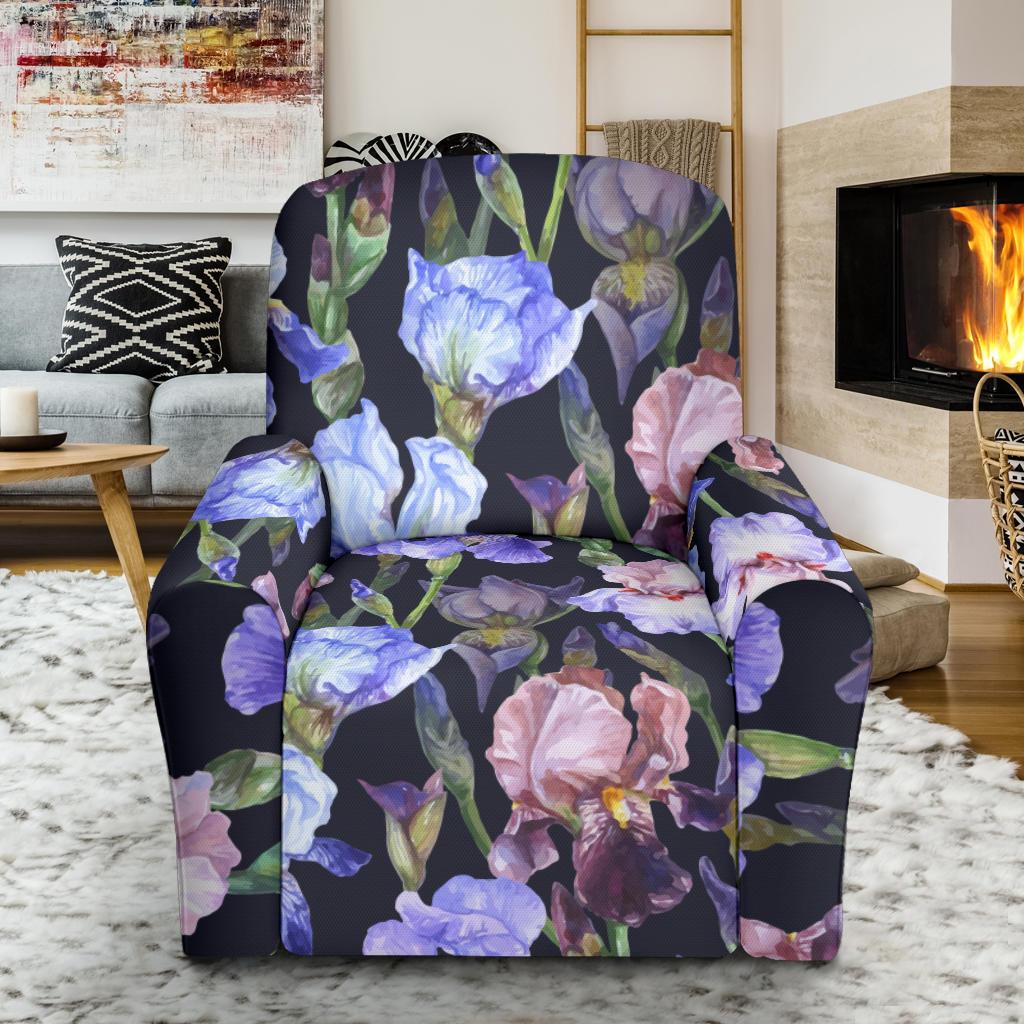 Iris Pattern Print Design IR04 Recliner Slipcover-JORJUNE.COM