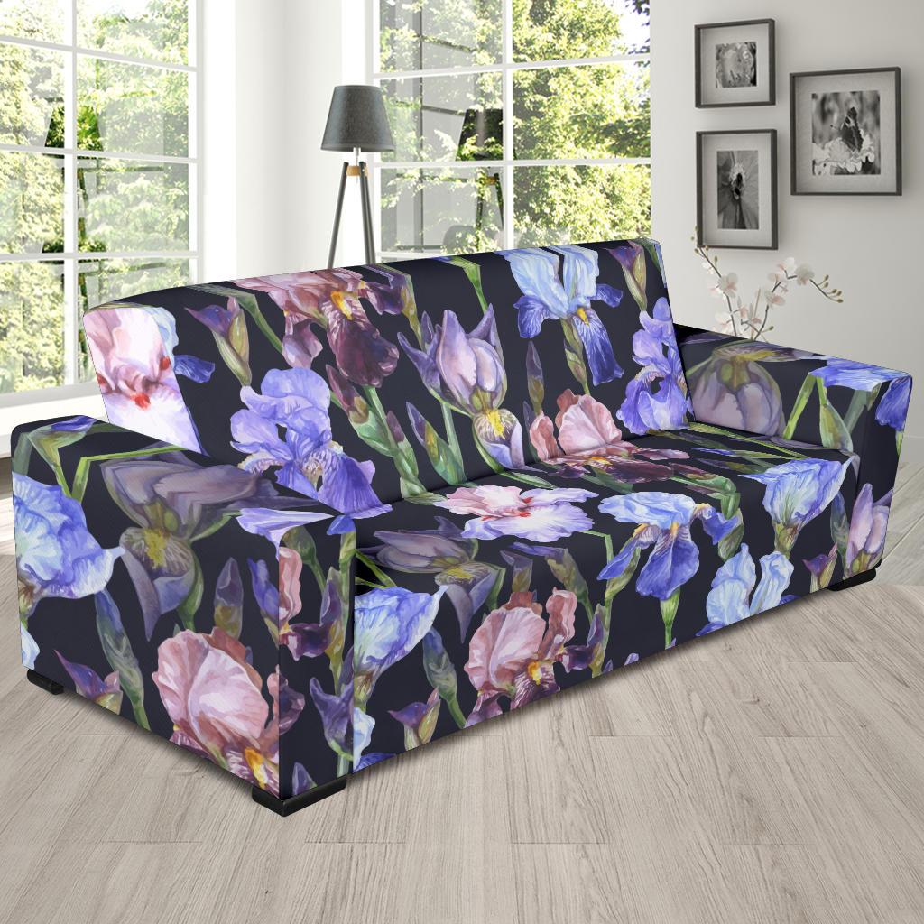 Iris Pattern Print Design IR04 Sofa Slipcover-JORJUNE.COM