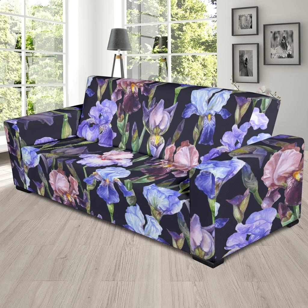 Iris Pattern Print Design IR04 Sofa Slipcover-JORJUNE.COM