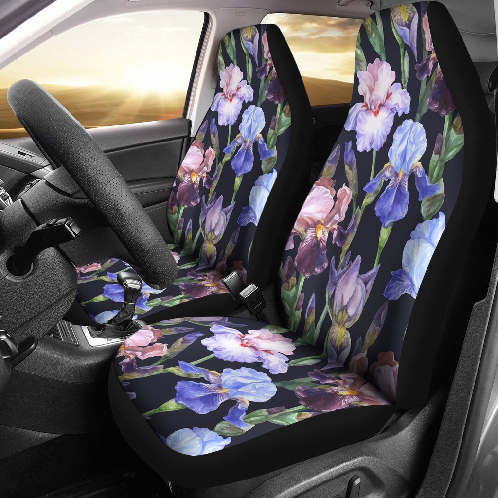 Iris Pattern Print Design IR04 Universal Fit Car Seat Covers-JorJune