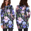 Iris Pattern Print Design IR04 Women Hoodie Dress
