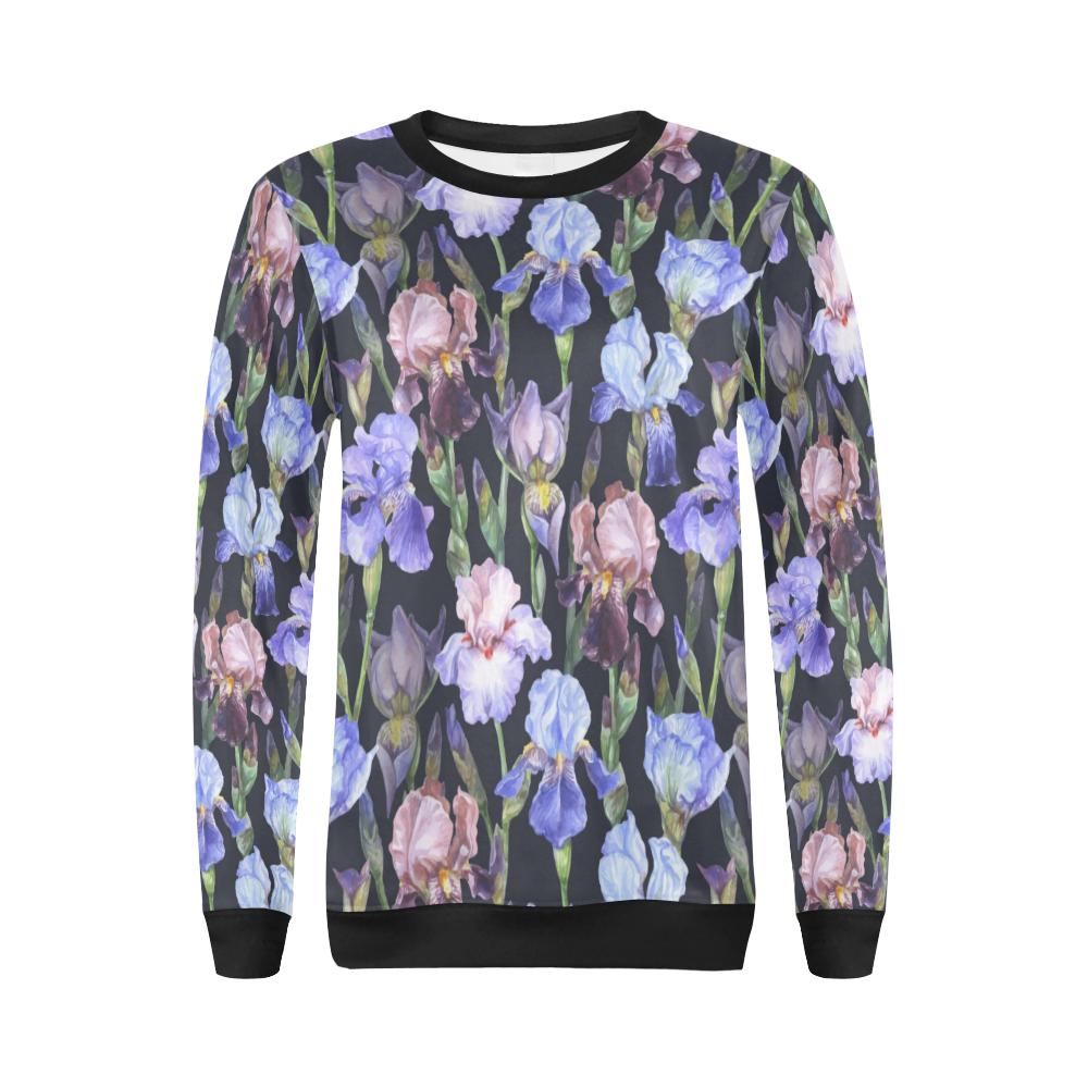 Iris Pattern Print Design IR04 Women Long Sleeve Sweatshirt-JorJune
