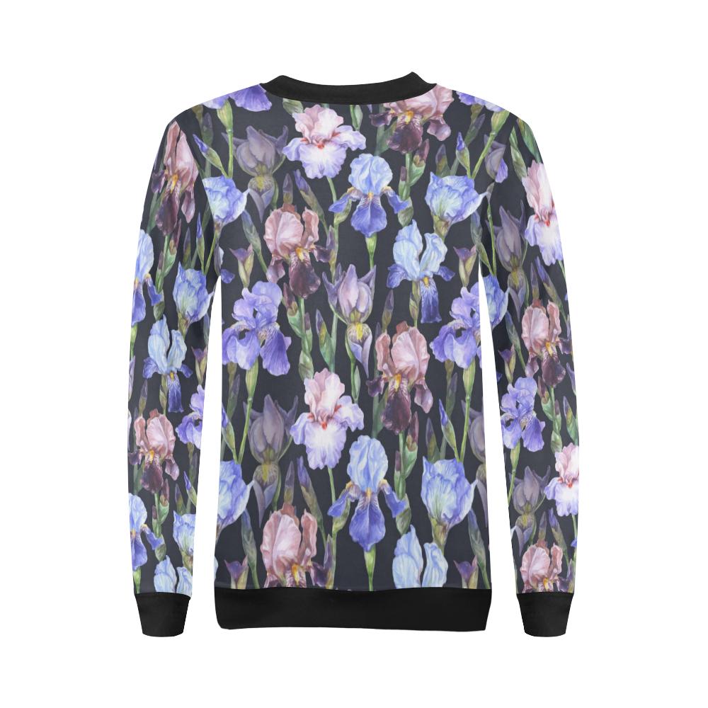 Iris Pattern Print Design IR04 Women Long Sleeve Sweatshirt-JorJune