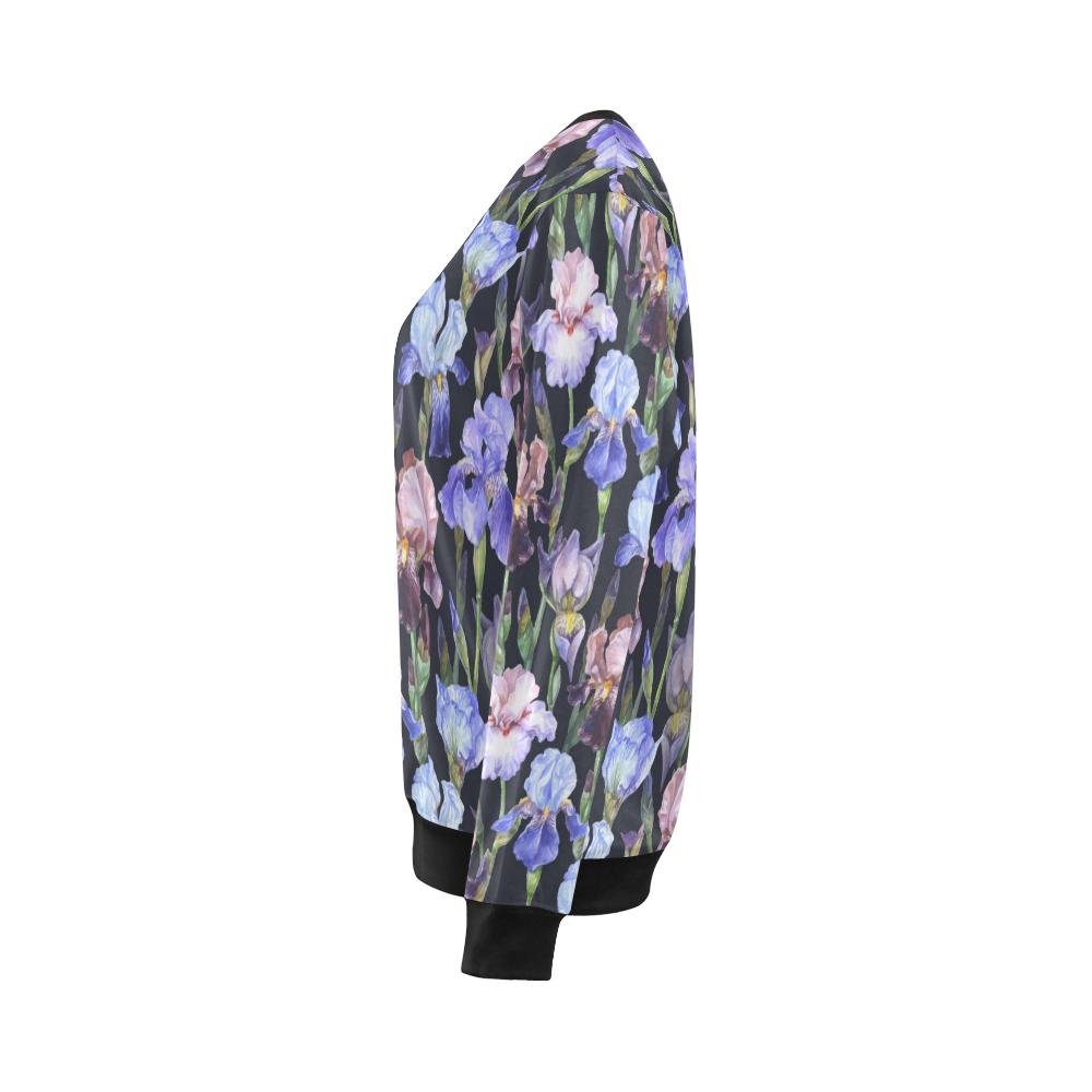 Iris Pattern Print Design IR04 Women Long Sleeve Sweatshirt-JorJune