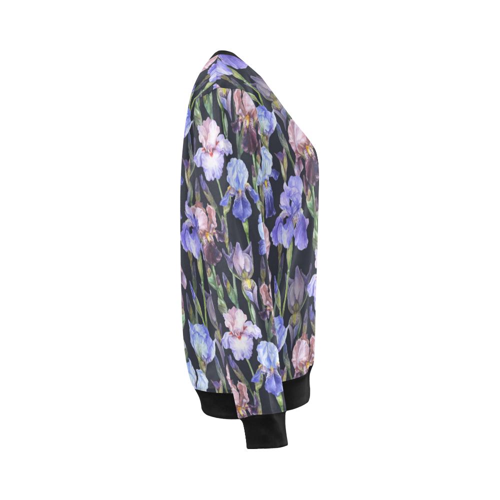 Iris Pattern Print Design IR04 Women Long Sleeve Sweatshirt-JorJune