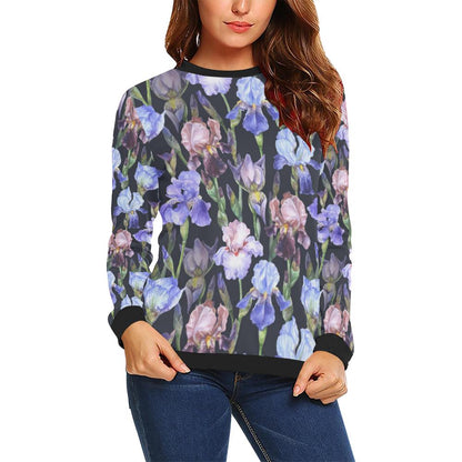 Iris Pattern Print Design IR04 Women Long Sleeve Sweatshirt-JorJune