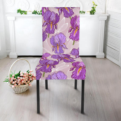 Iris Pattern Print Design IR05 Dining Chair Slipcover-JORJUNE.COM