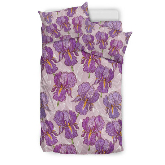 Iris Pattern Print Design IR05 Duvet Cover Bedding Set-JORJUNE.COM