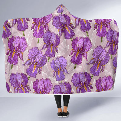 Iris Pattern Print Design IR05 Hooded Blanket-JORJUNE.COM