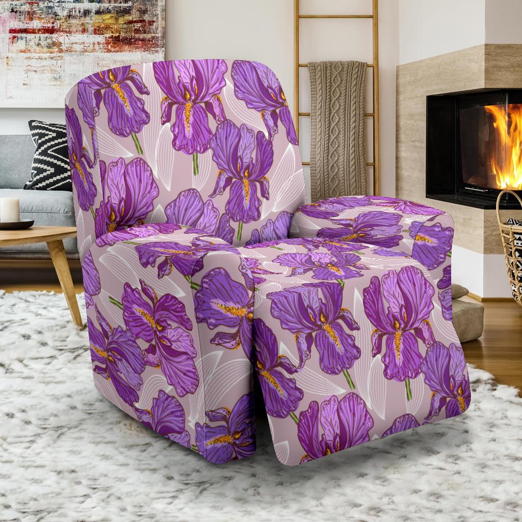 Iris Pattern Print Design IR05 Recliner Slipcover-JORJUNE.COM