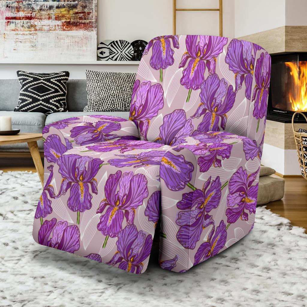Iris Pattern Print Design IR05 Recliner Slipcover-JORJUNE.COM