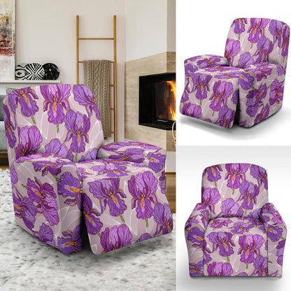 Iris Pattern Print Design IR05 Recliner Slipcover-JORJUNE.COM