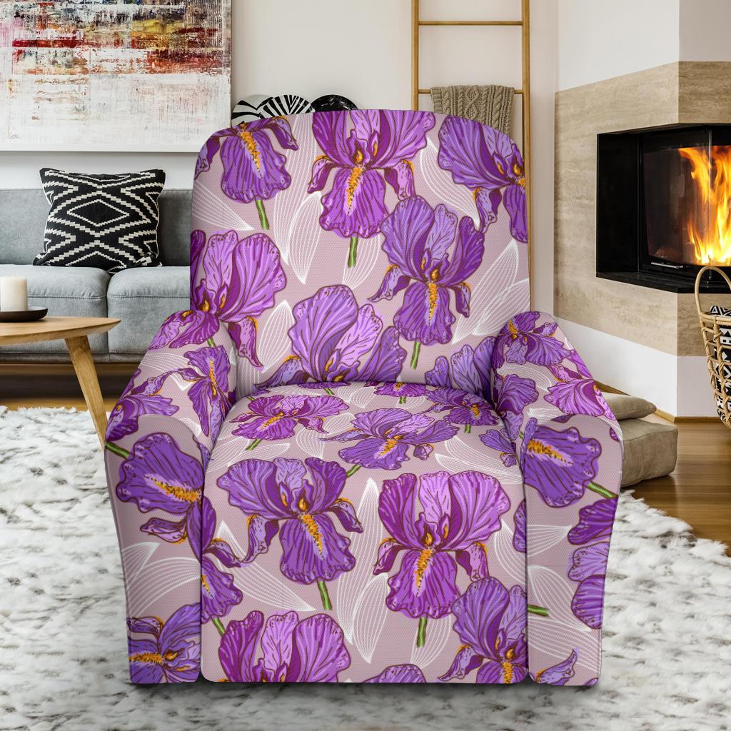 Iris Pattern Print Design IR05 Recliner Slipcover-JORJUNE.COM