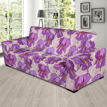 Iris Pattern Print Design IR05 Sofa Slipcover-JORJUNE.COM