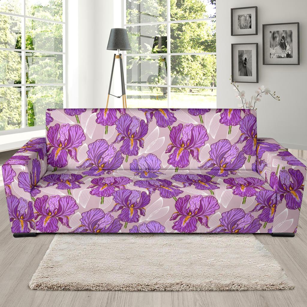 Iris Pattern Print Design IR05 Sofa Slipcover-JORJUNE.COM