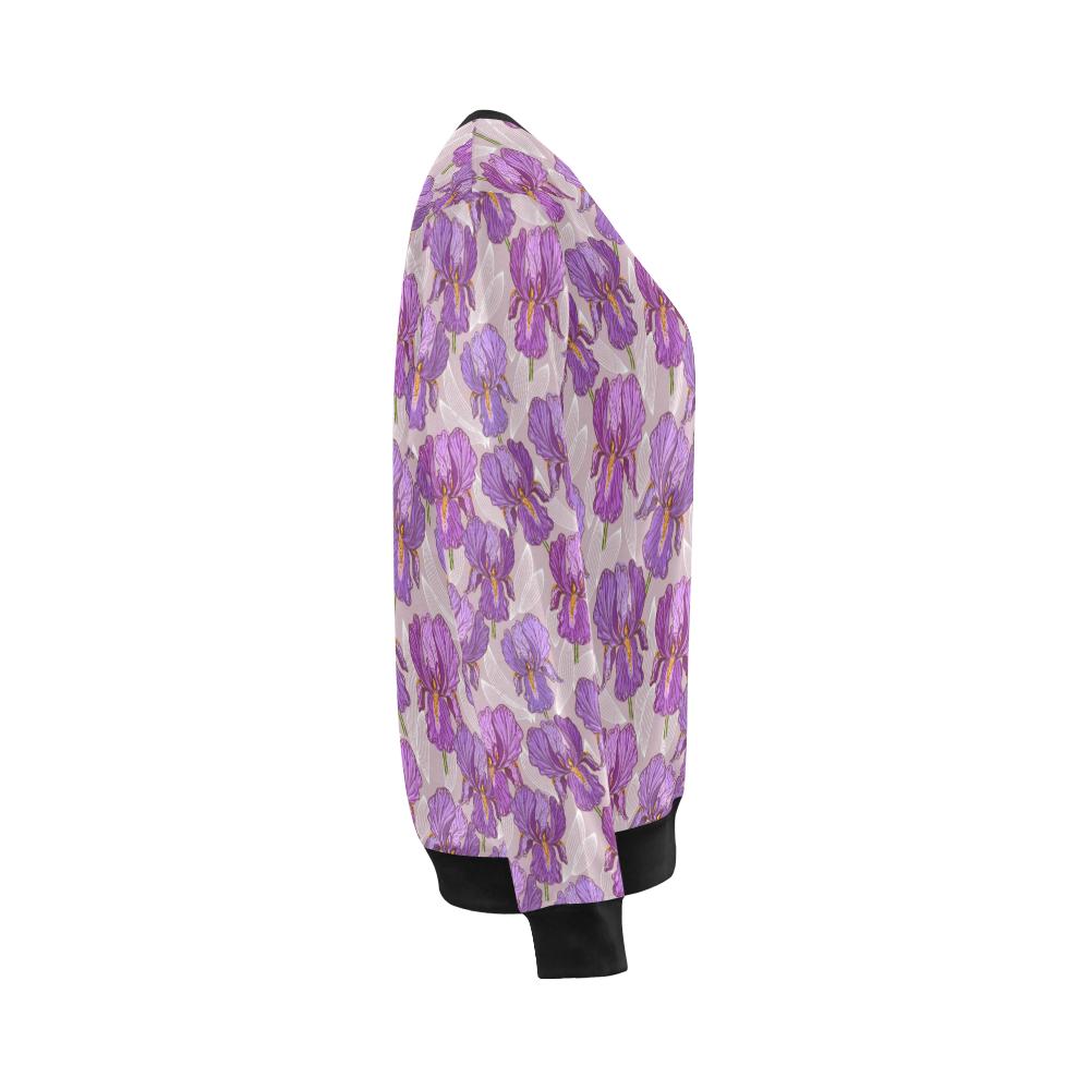 Iris Pattern Print Design IR05 Women Long Sleeve Sweatshirt-JorJune