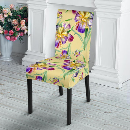 Iris Pattern Print Design IR06 Dining Chair Slipcover-JORJUNE.COM
