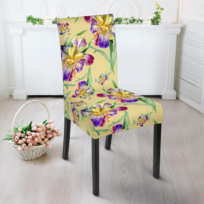 Iris Pattern Print Design IR06 Dining Chair Slipcover-JORJUNE.COM