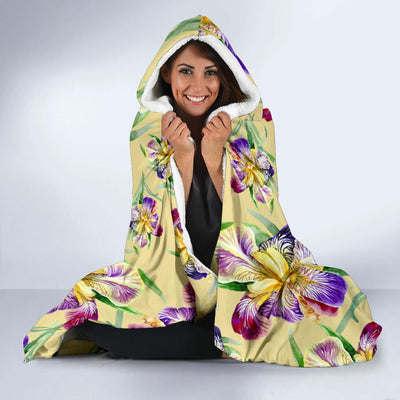 Iris Pattern Print Design IR06 Hooded Blanket-JORJUNE.COM