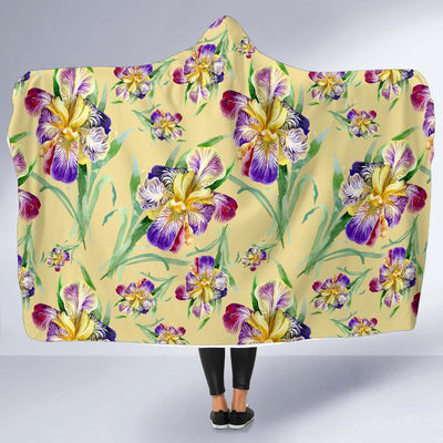 Iris Pattern Print Design IR06 Hooded Blanket-JORJUNE.COM