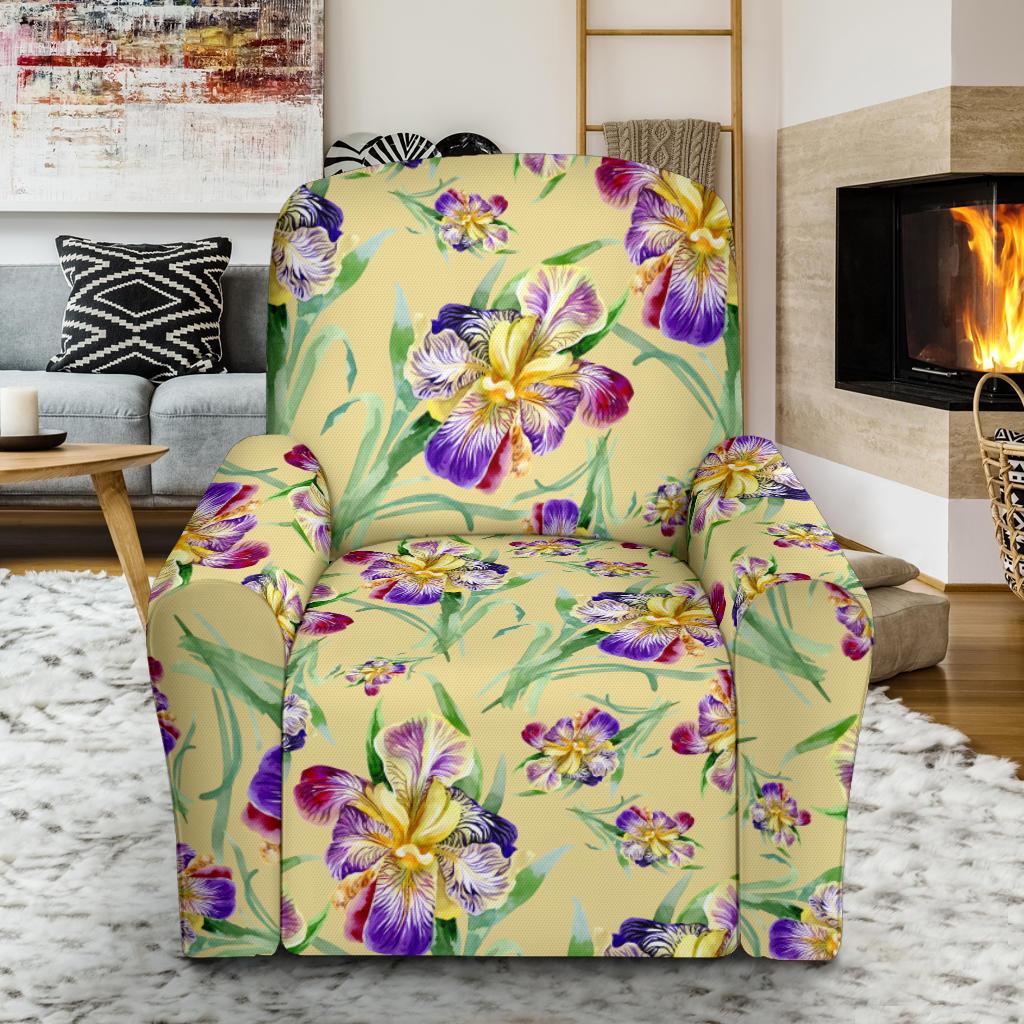 Iris Pattern Print Design IR06 Recliner Slipcover-JORJUNE.COM