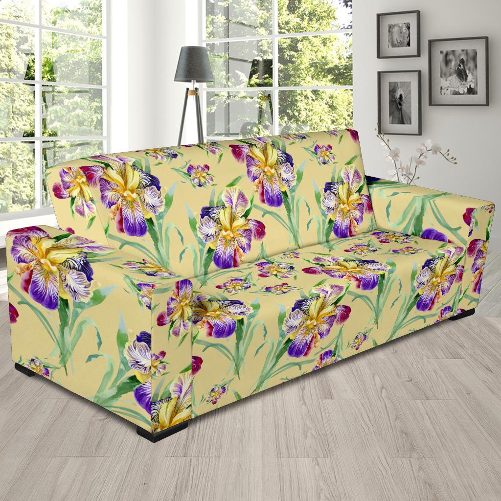 Iris Pattern Print Design IR06 Sofa Slipcover-JORJUNE.COM