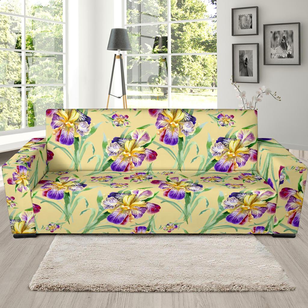 Iris Pattern Print Design IR06 Sofa Slipcover-JORJUNE.COM